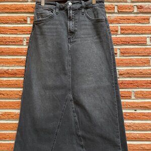 Joe’s Jeans Faye Faded Black Denim Maxi Skirt